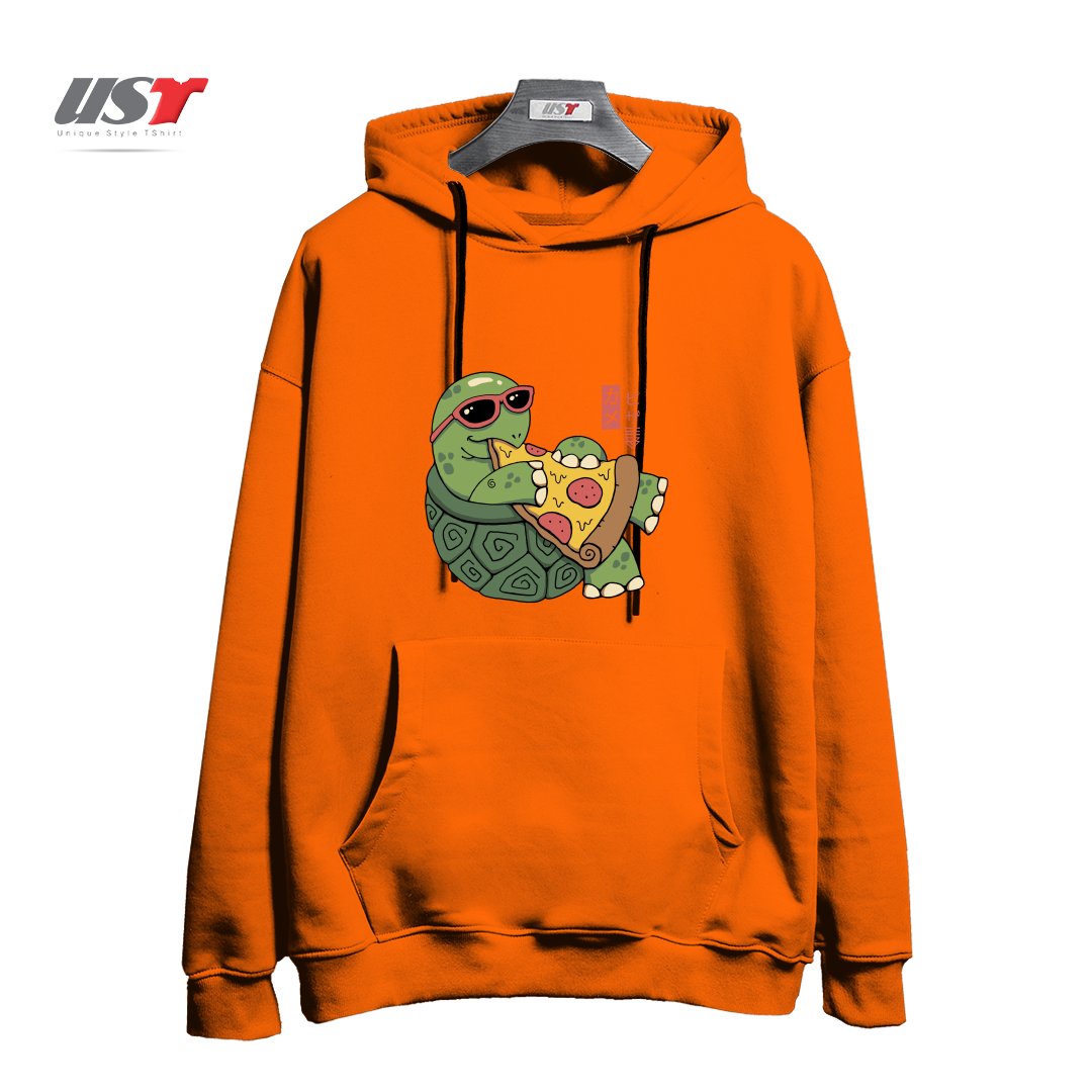 طرح PIZZA TURTLE121210 هودی اورسایزرنگ نارنجی