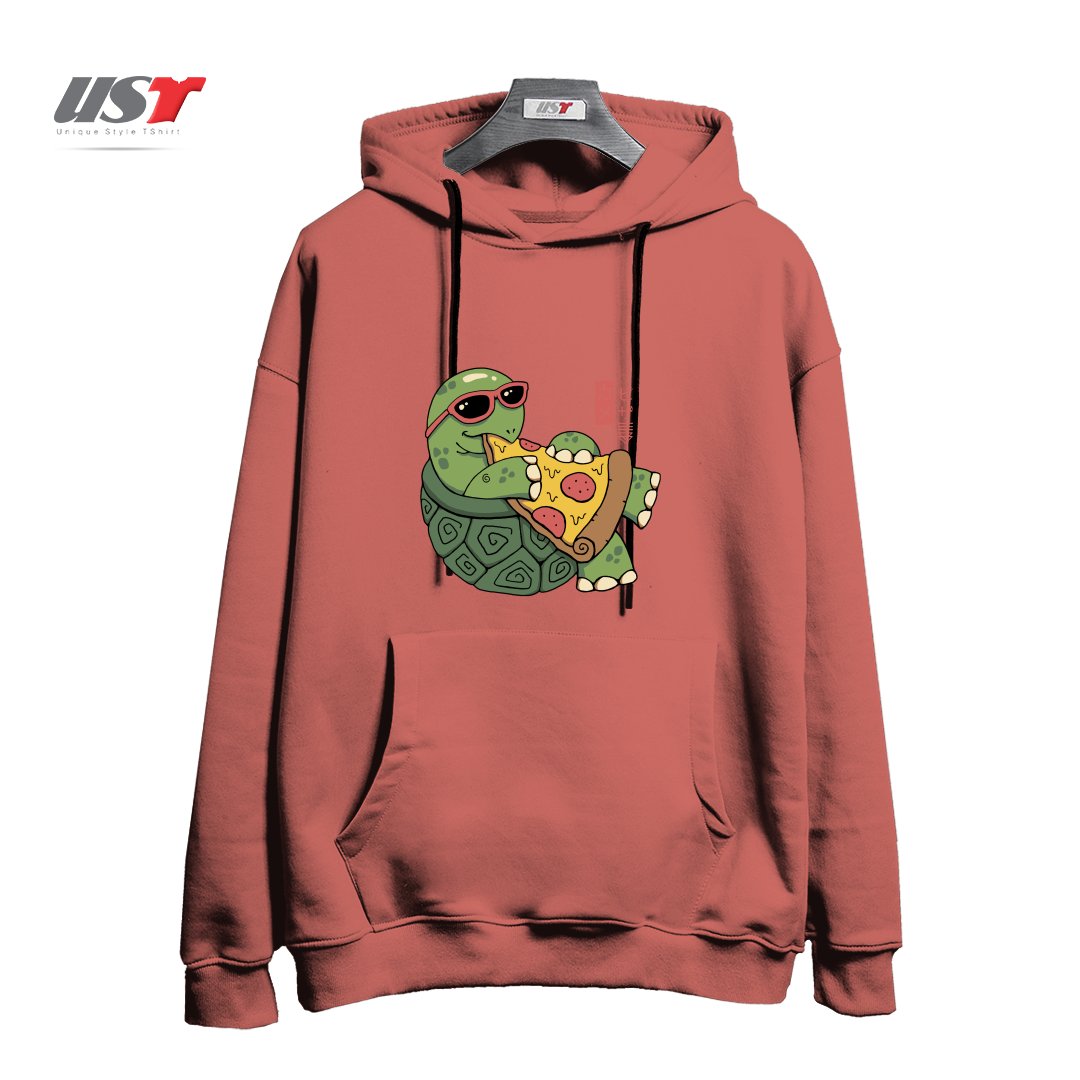 طرح PIZZA TURTLE121210 هودی اورسایزرنگ آجری