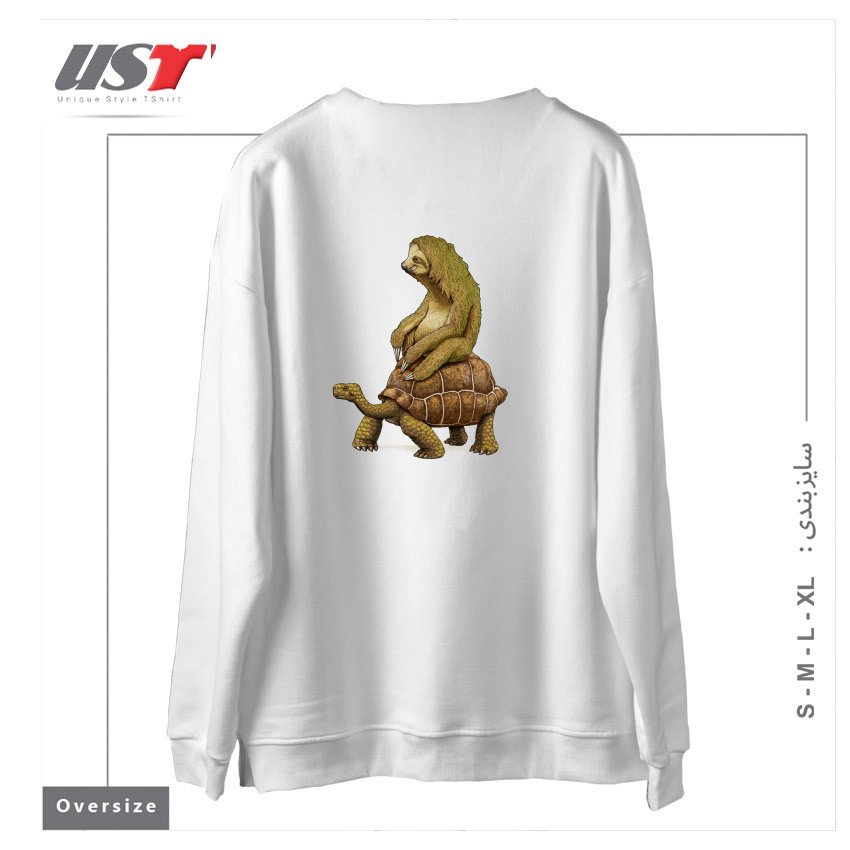 طرح SPEED IS RELATIVE (BLACK VARIANT)21212 سوییشرت اورسایزرنگ سفید