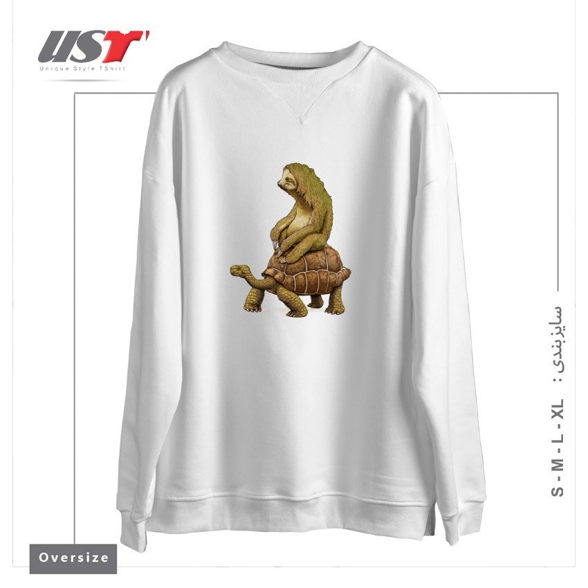 طرح SPEED IS RELATIVE (BLACK VARIANT)21212 سوییشرت اورسایزرنگ سفید