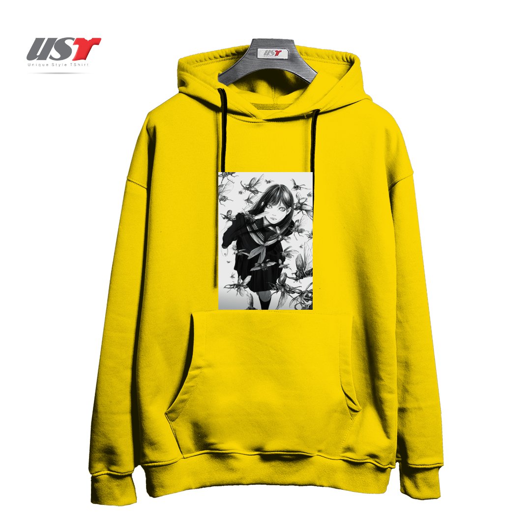 طرح An Instant in Silence هودی اورسایزرنگ زرد