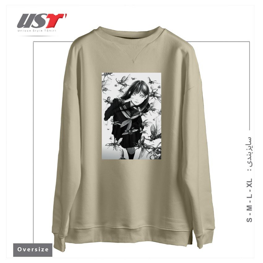 سوییشرت اورسایز طرح An Instant in Silence