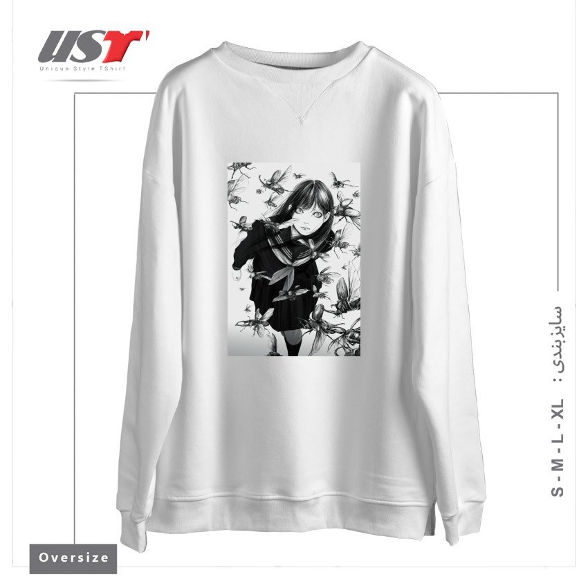 سوییشرت اورسایز طرح An Instant in Silence