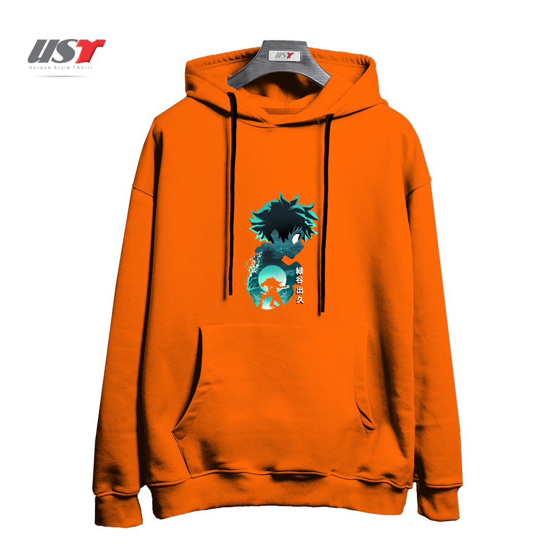 طرح ANIME HERO IZUKU هودی اورسایزرنگ نارنجی
