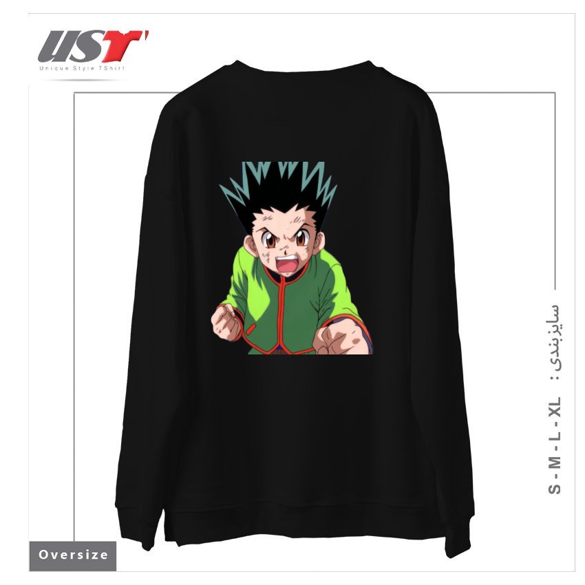 طرح anime سوییشرت اورسایزرنگ مشکی