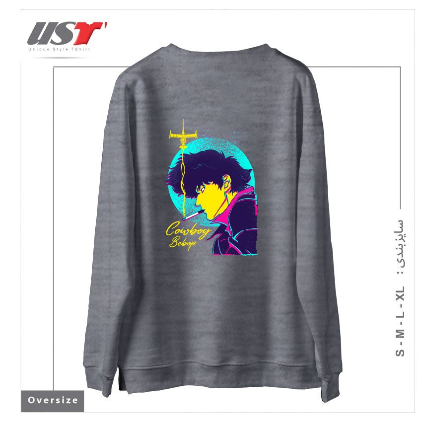 طرح Bounty Hunter سوییشرت اورسایزرنگ طوسی ملانژ