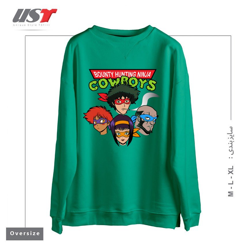 سوییشرت اورسایز طرح Bounty Hunting Ninja Cowboys