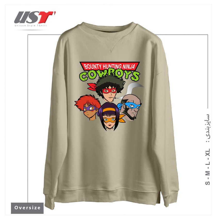 سوییشرت اورسایز طرح Bounty Hunting Ninja Cowboys