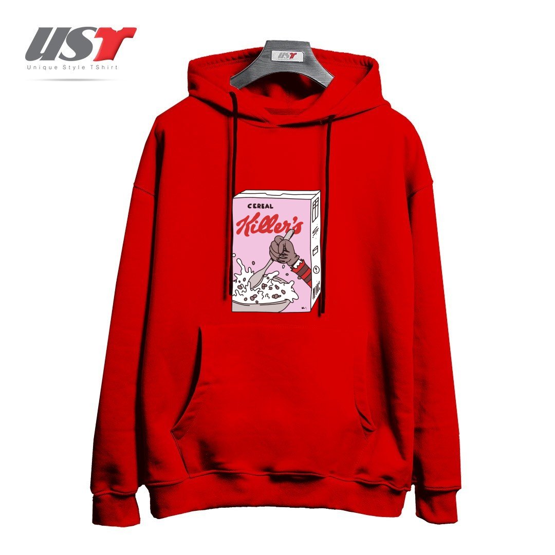 طرح cereal killers هودی اورسایزرنگ قرمز