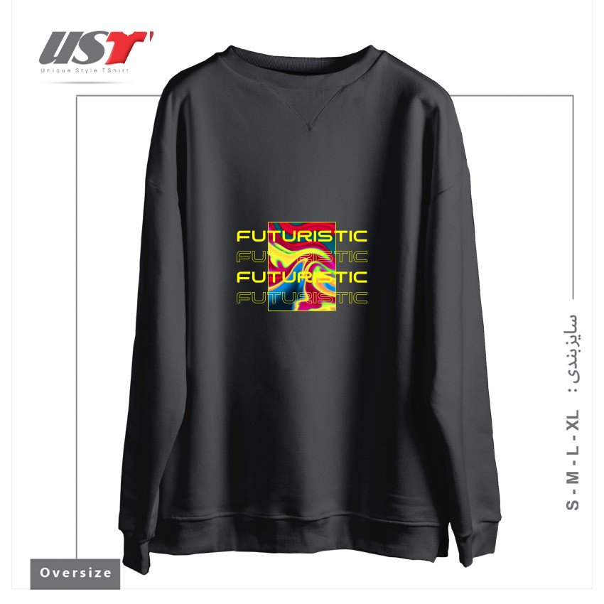 طرح typography 4 سوییشرت اورسایزرنگ دودی