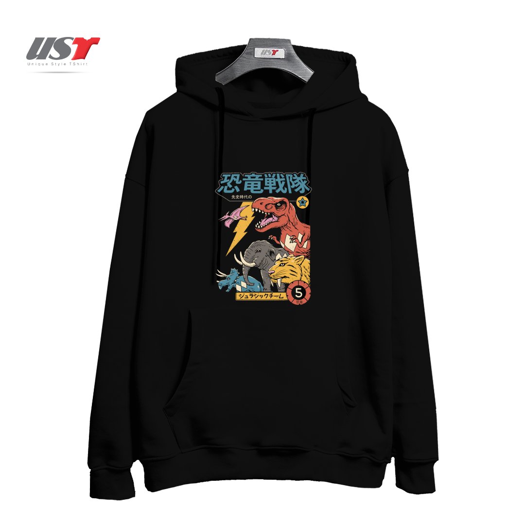 طرح DINO SENTAI هودی اورسایزرنگ مشکی