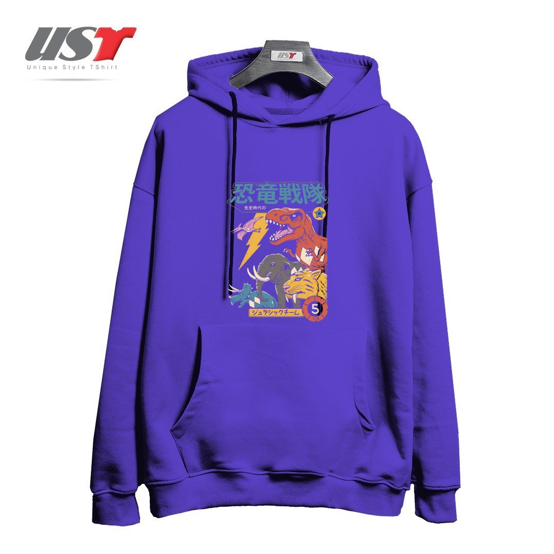 طرح DINO SENTAI هودی اورسایزرنگ بنفش