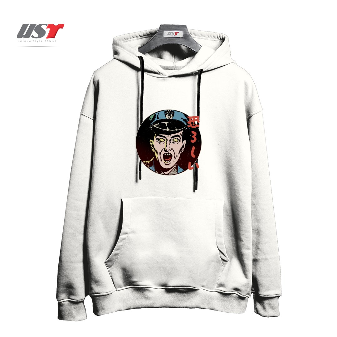 طرح Ghastly - Japanese Retro Horror هودی اورسایزرنگ سفید