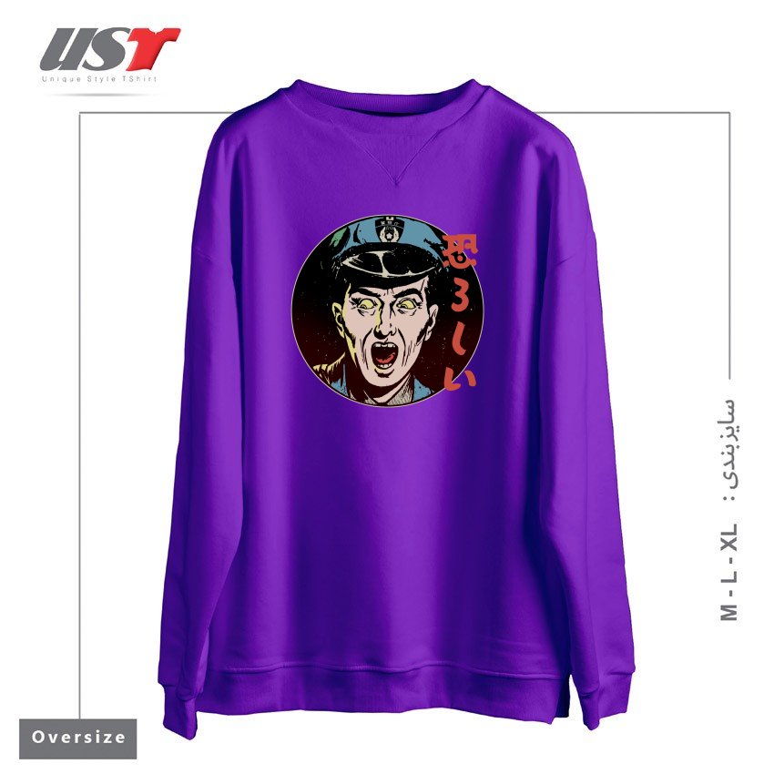 سوییشرت اورسایز طرح Ghastly - Japanese Retro Horror