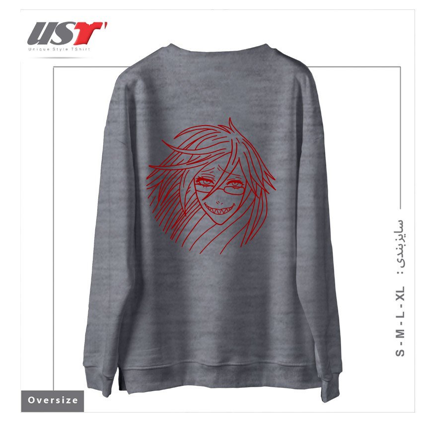 طرح Facepalm Peace Sign Aeni Girl سوییشرت اورسایزرنگ طوسی ملانژ