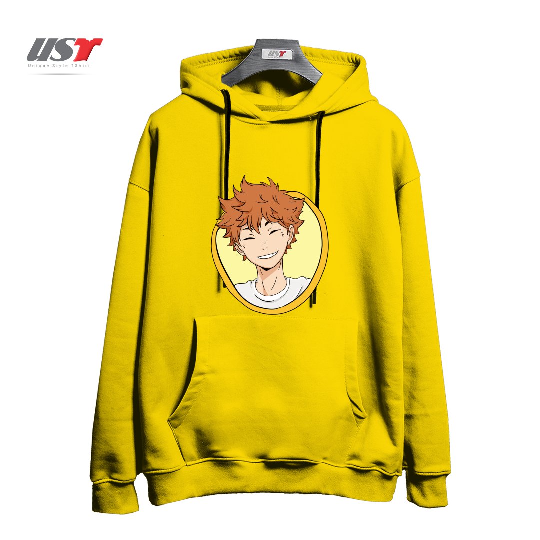 طرح HINATA'S CUTE SMILE هودی اورسایزرنگ زرد