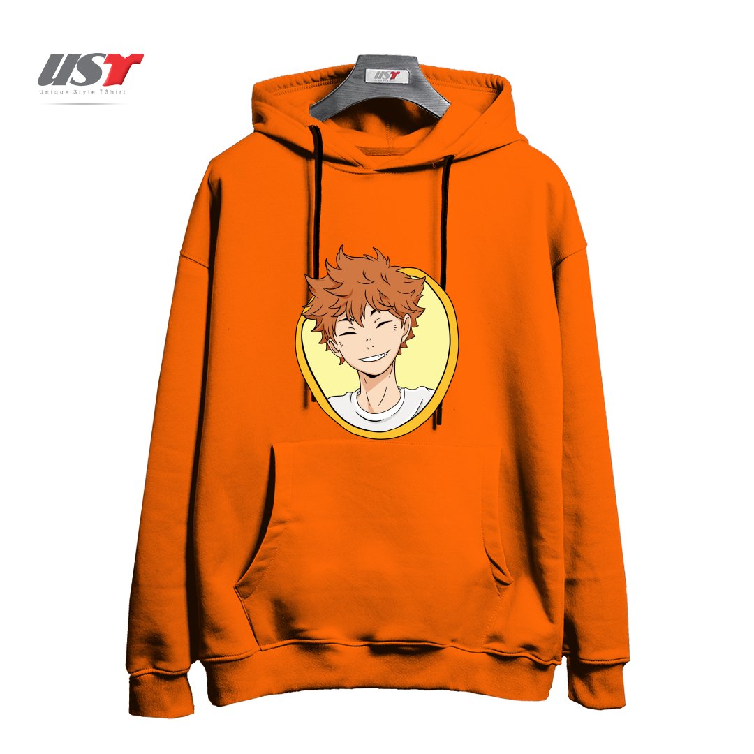 طرح HINATA'S CUTE SMILE هودی اورسایزرنگ نارنجی