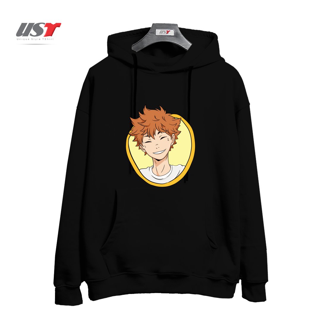 طرح HINATA'S CUTE SMILE هودی اورسایزرنگ مشکی