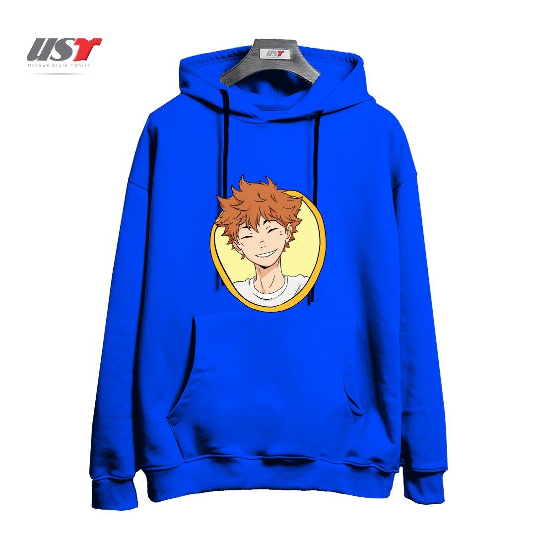 طرح HINATA'S CUTE SMILE هودی اورسایزرنگ آبی شالی