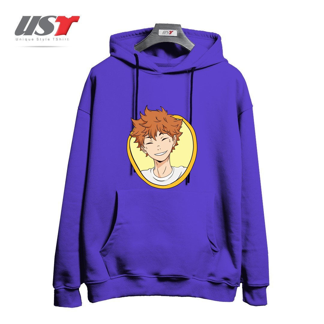 طرح HINATA'S CUTE SMILE هودی اورسایزرنگ بنفش