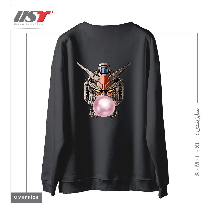 طرح GUMDAN سوییشرت اورسایزرنگ دودی