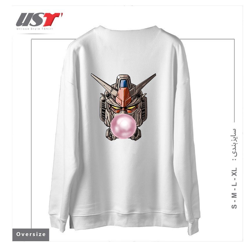 طرح GUMDAN سوییشرت اورسایزرنگ سفید