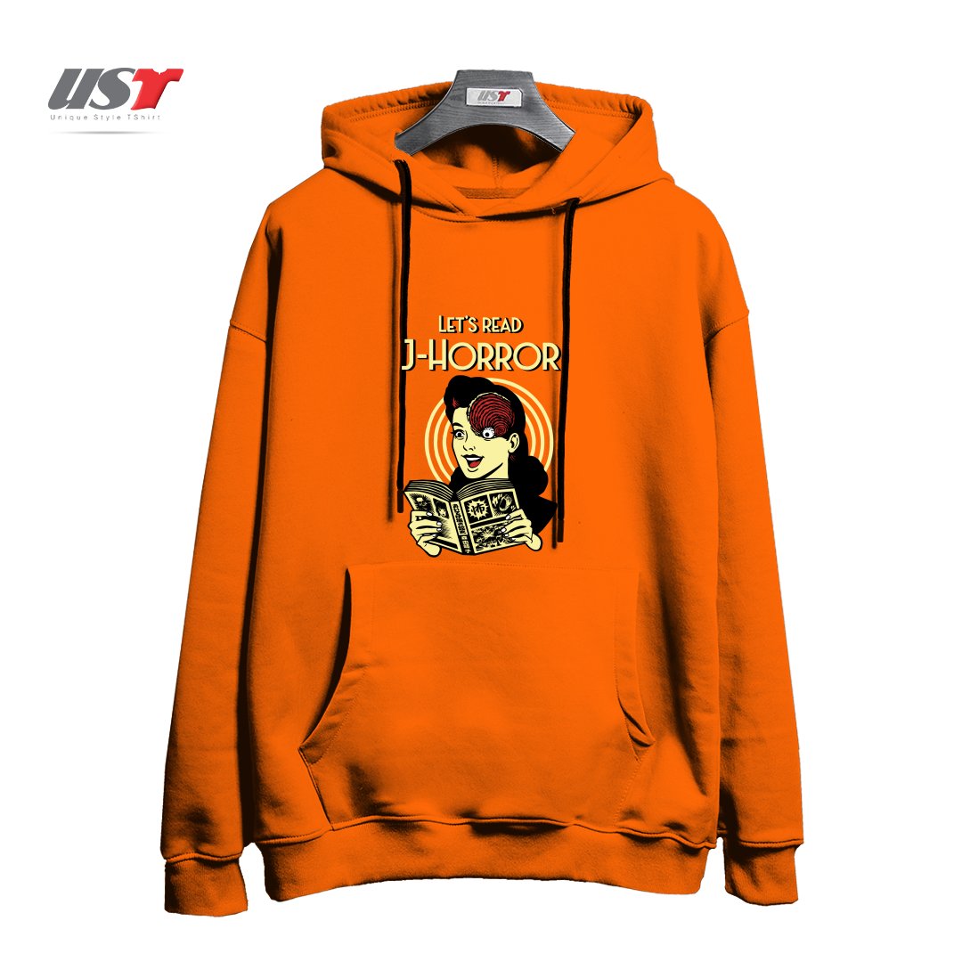 طرح J-Horror هودی اورسایزرنگ نارنجی