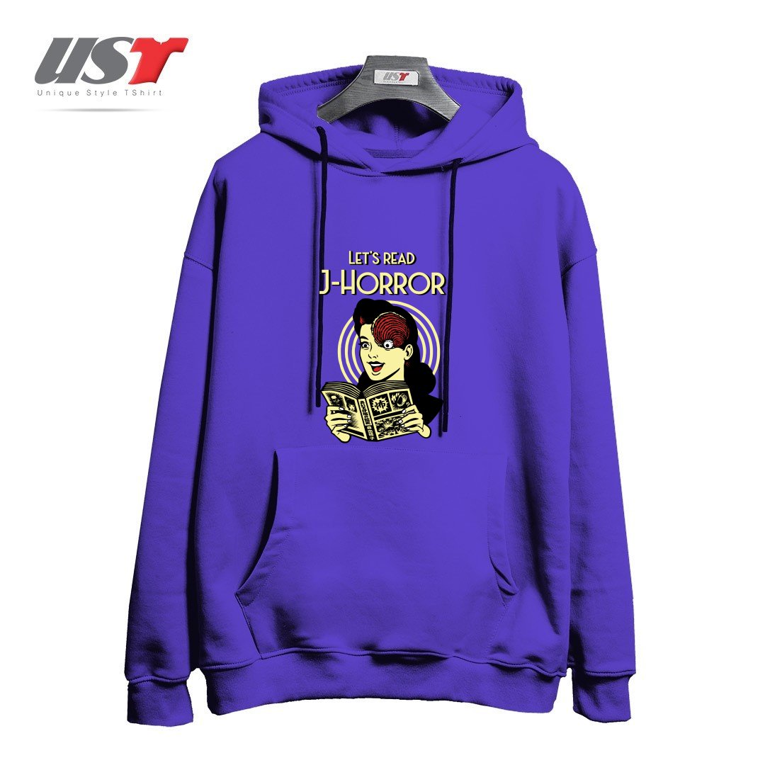 طرح J-Horror هودی اورسایزرنگ بنفش