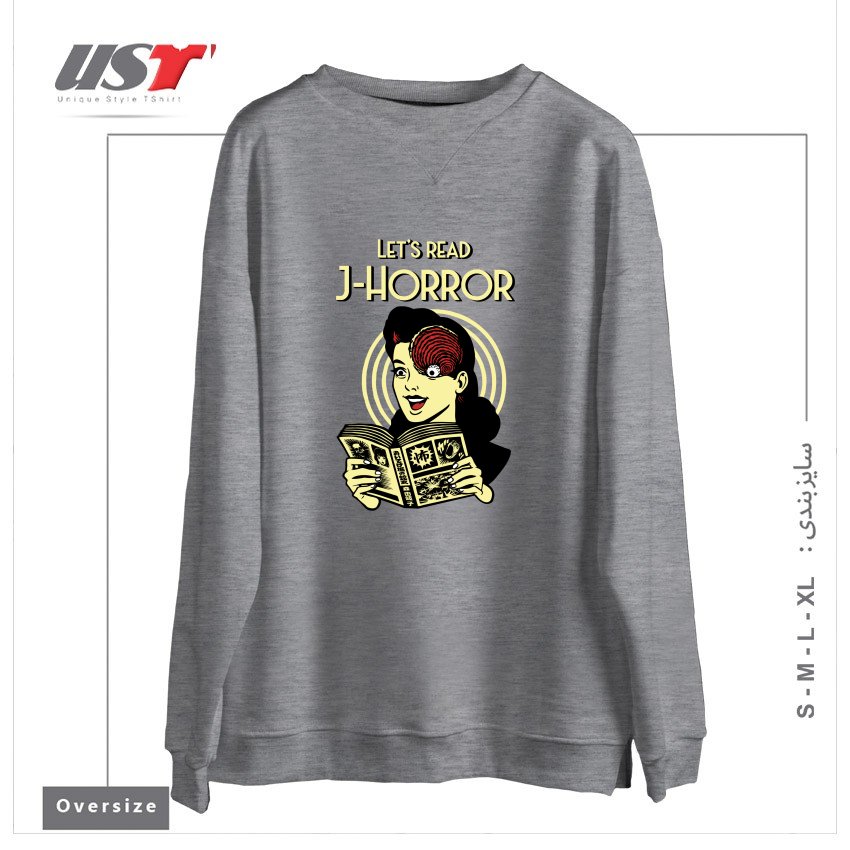 سوییشرت اورسایز طرح J-Horror