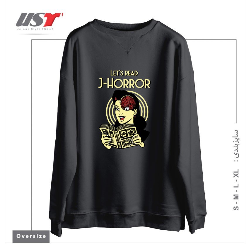 طرح J-Horror سوییشرت اورسایزرنگ دودی