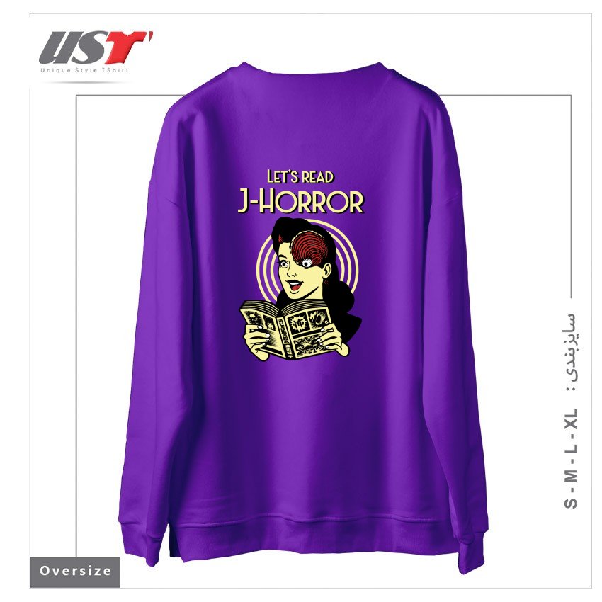 طرح J-Horror سوییشرت اورسایزرنگ بنفش
