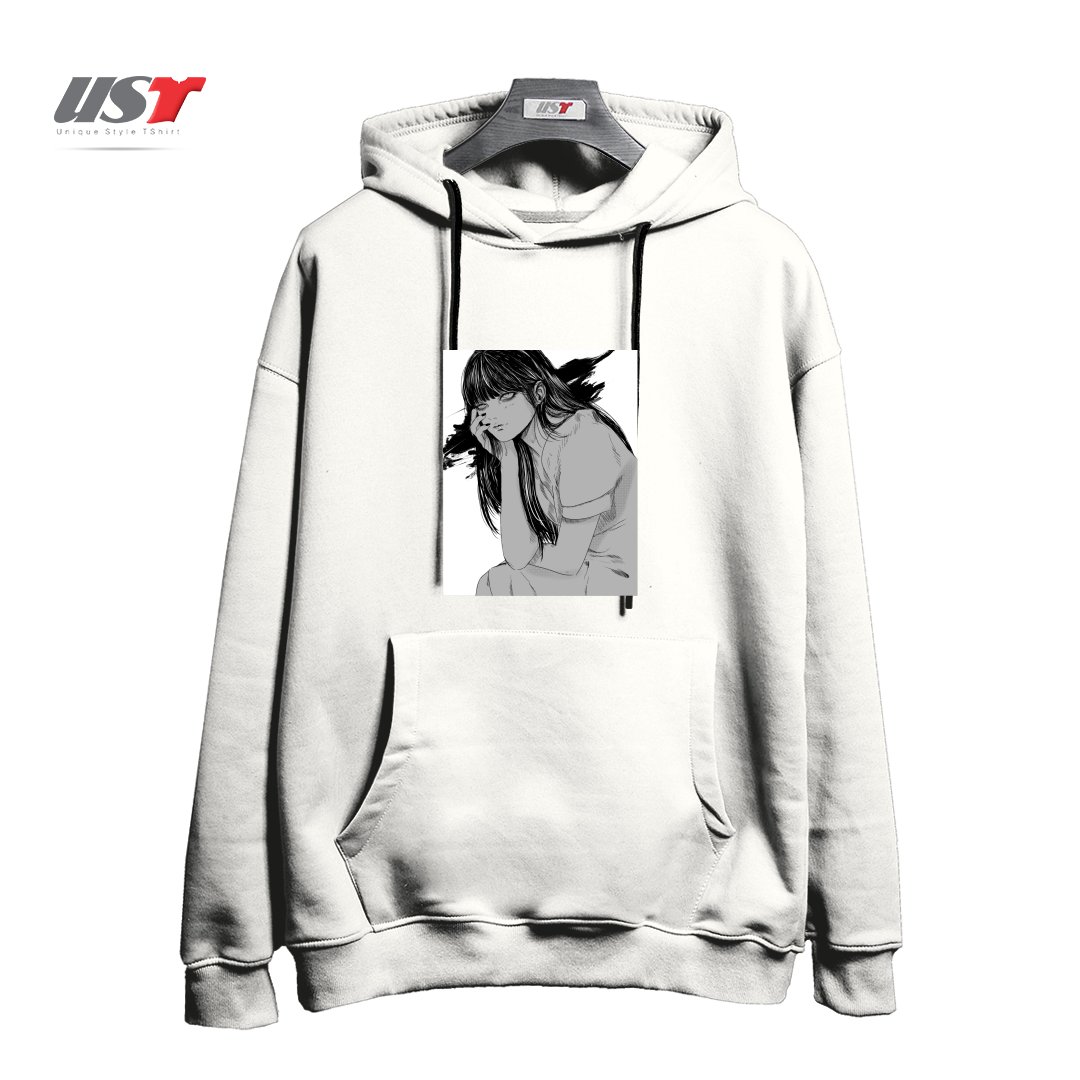 طرح Kanashimi هودی اورسایزرنگ سفید