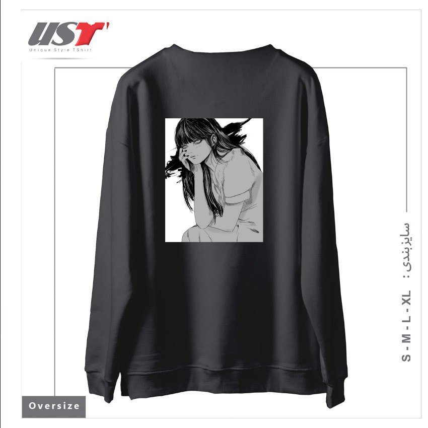 طرح Kanashimi سوییشرت اورسایزرنگ دودی