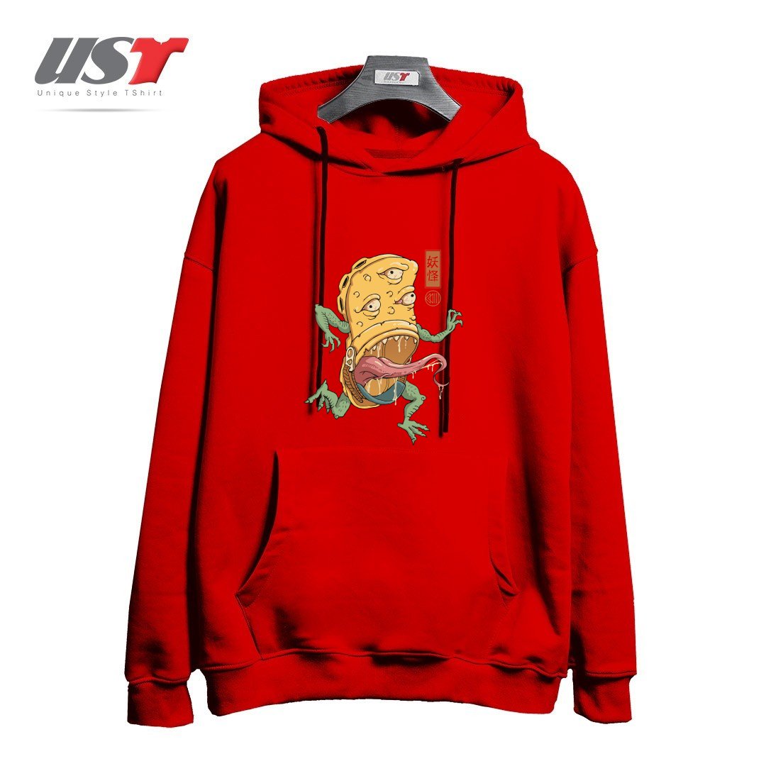 طرح Yokai Crocs هودی اورسایزرنگ قرمز