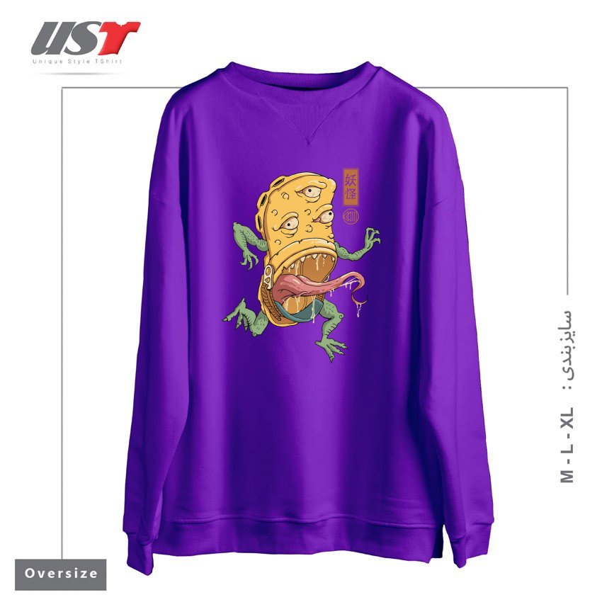 سوییشرت اورسایز طرح Yokai Crocs