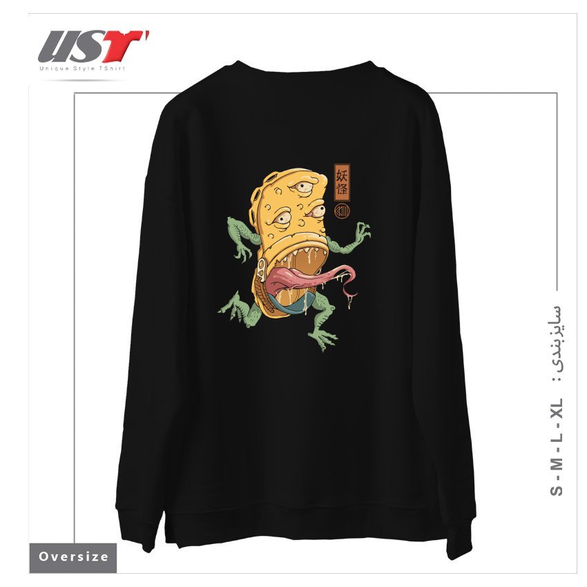 طرح Yokai Crocs سوییشرت اورسایزرنگ مشکی