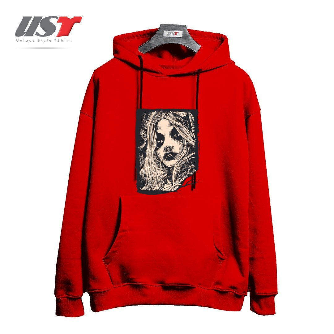 طرح Witch Masks هودی اورسایزرنگ قرمز