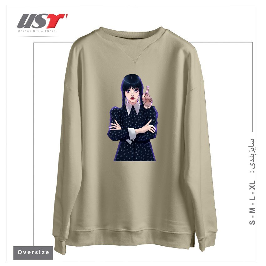 سوییشرت اورسایز طرح Wednesday