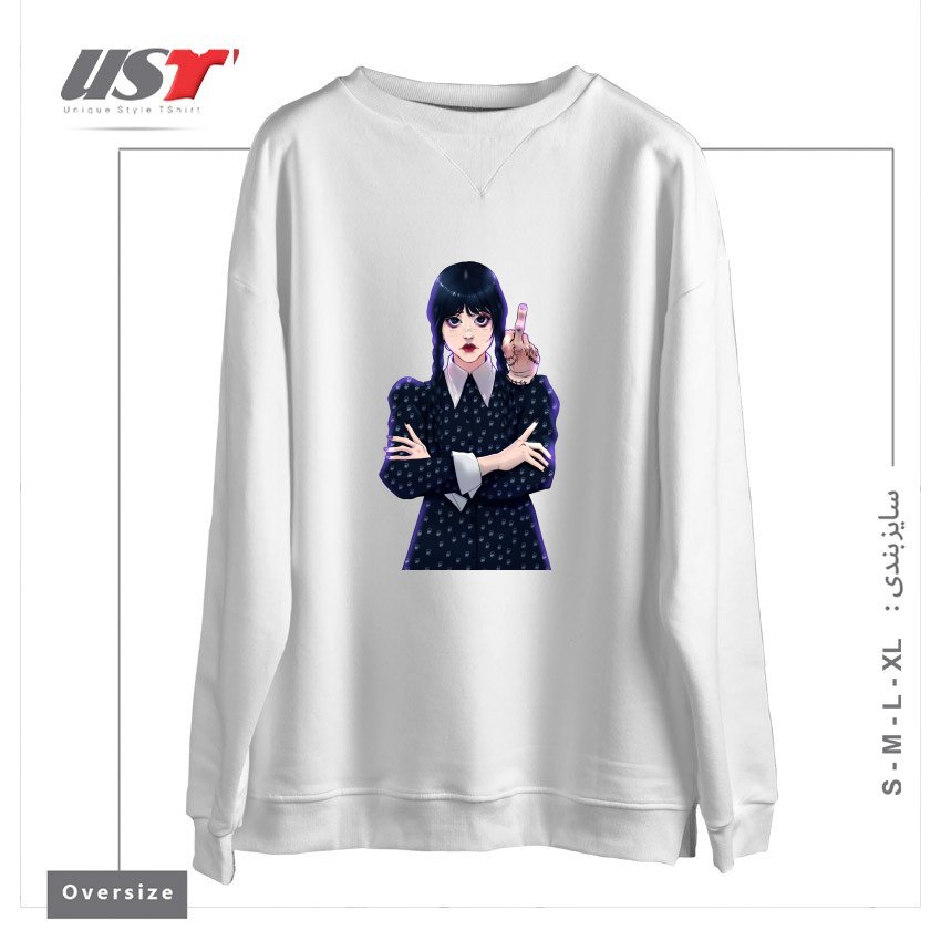 سوییشرت اورسایز طرح Wednesday