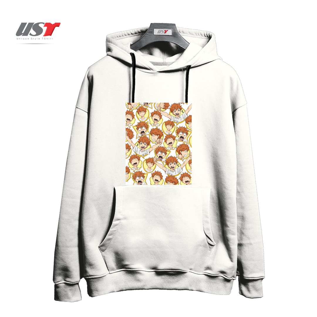 طرح HINATA'S RANGE OF EMOTIONS هودی اورسایزرنگ سفید