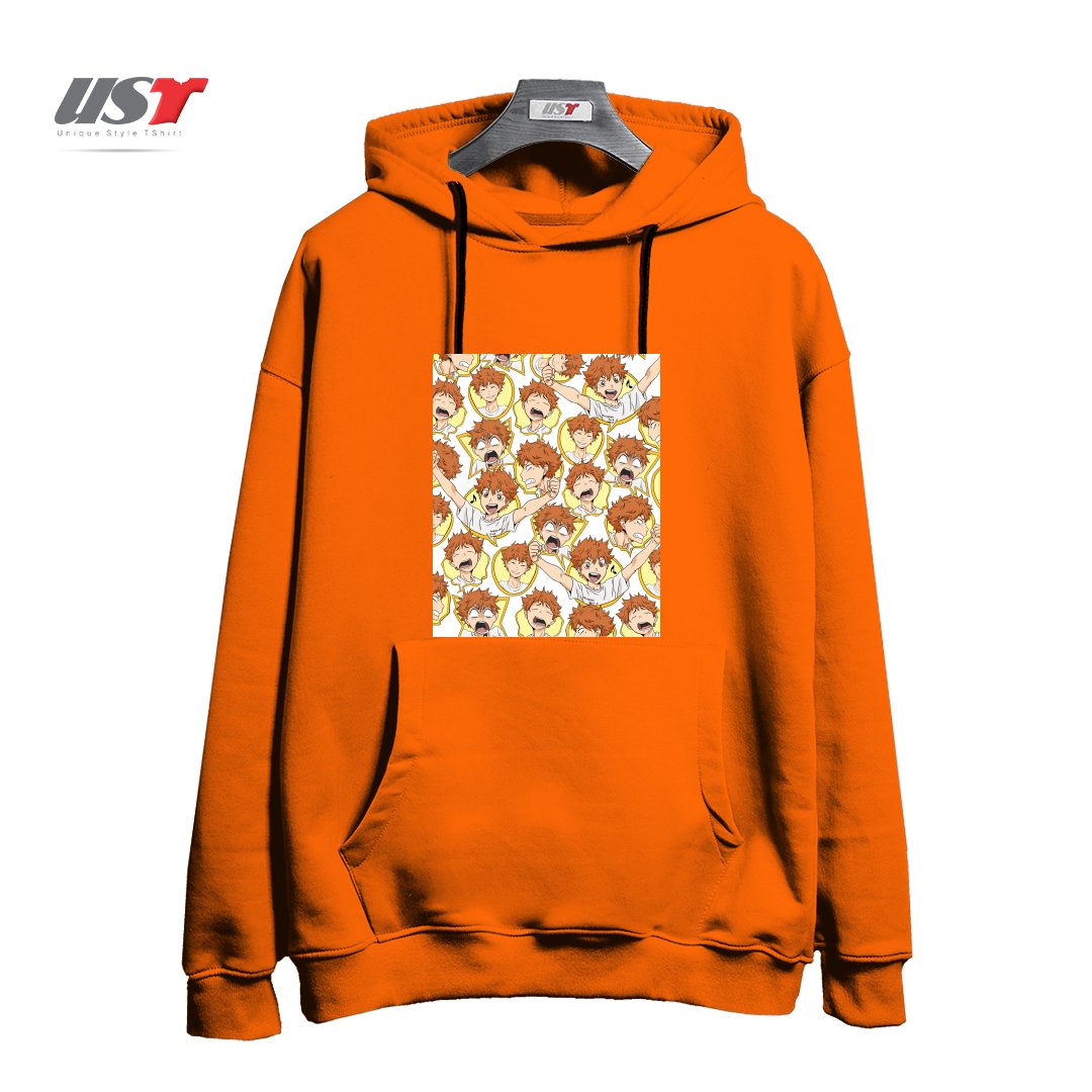 طرح HINATA'S RANGE OF EMOTIONS هودی اورسایزرنگ نارنجی