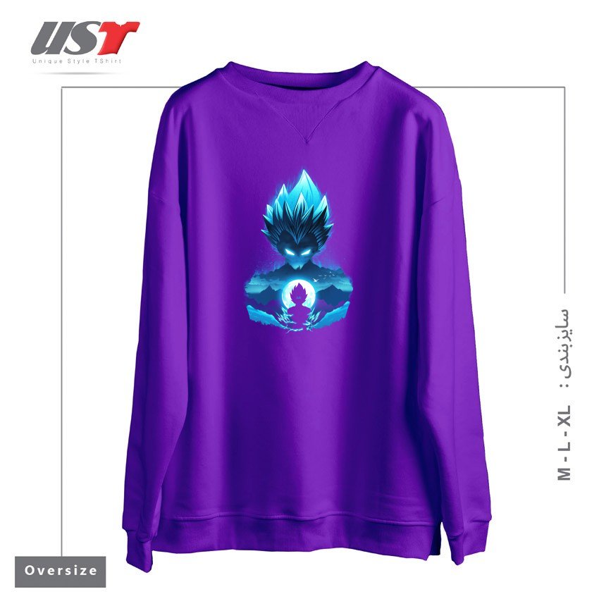 سوییشرت اورسایز طرح Vegeta Night
