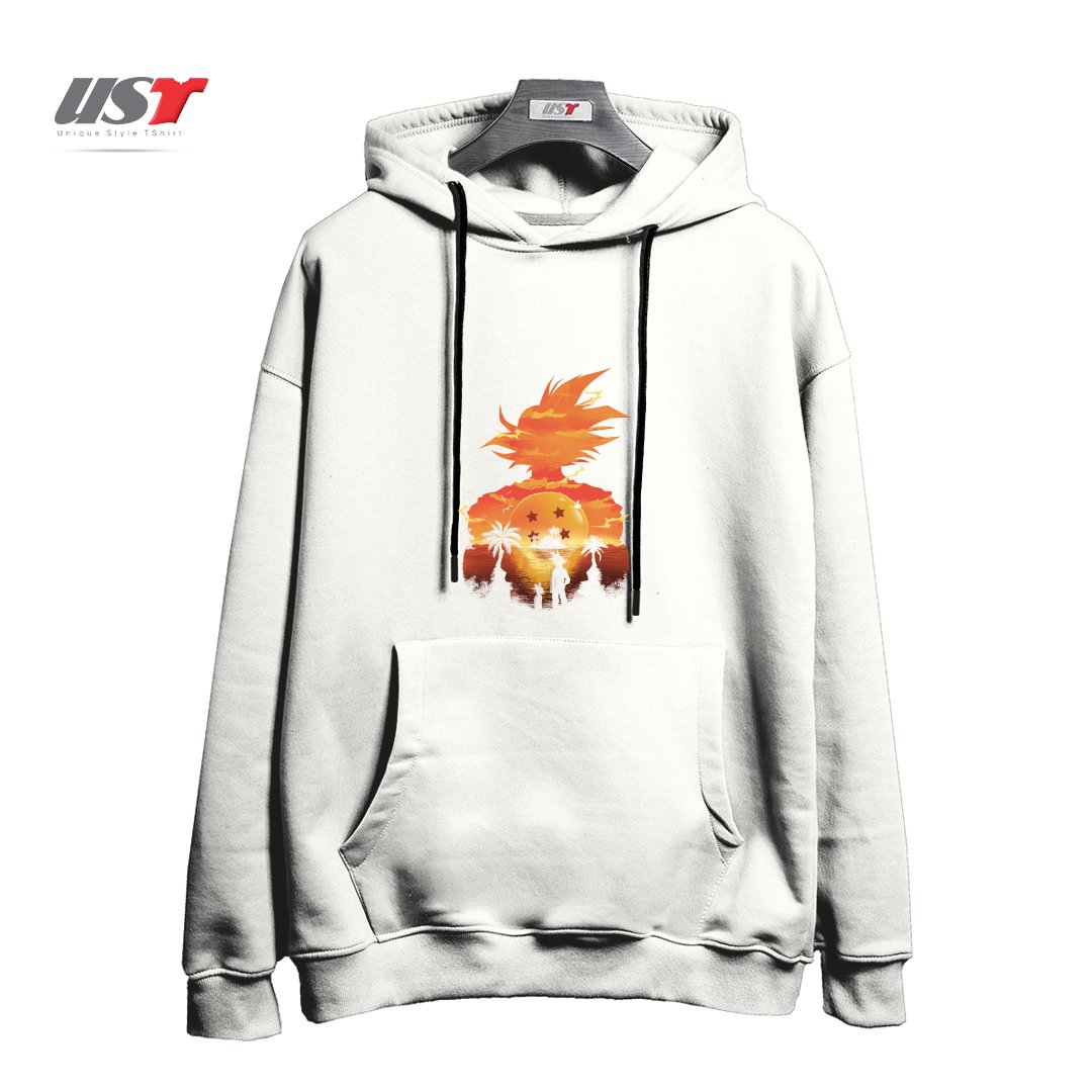 طرح Ukiyo e Super Saiyan هودی اورسایزرنگ سفید