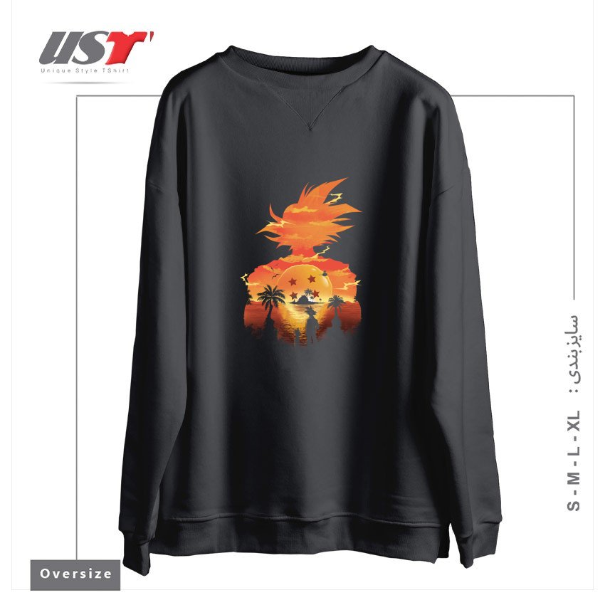 سوییشرت اورسایز طرح Ukiyo e Super Saiyan