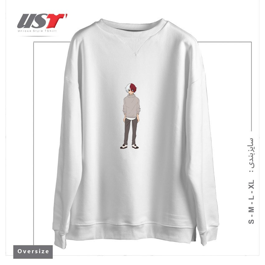 سوییشرت اورسایز طرح Todoroki Shouto