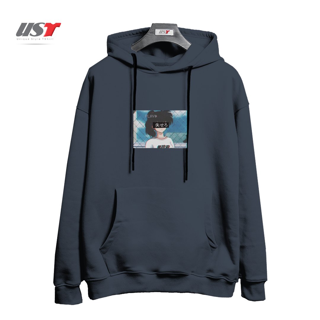 طرح Anime Aesthetic هودی اورسایزرنگ دودی