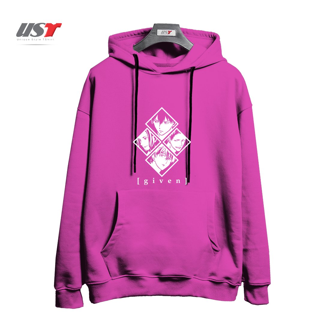 طرح Anime Given Boys Love BL هودی اورسایزرنگ صورتی