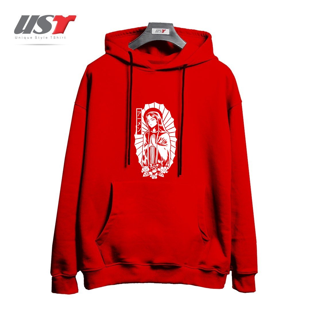 طرح Manga Mary هودی اورسایزرنگ قرمز