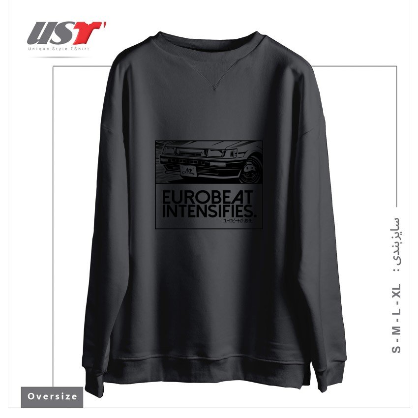 سوییشرت اورسایز طرح Eurobeat Intensifies