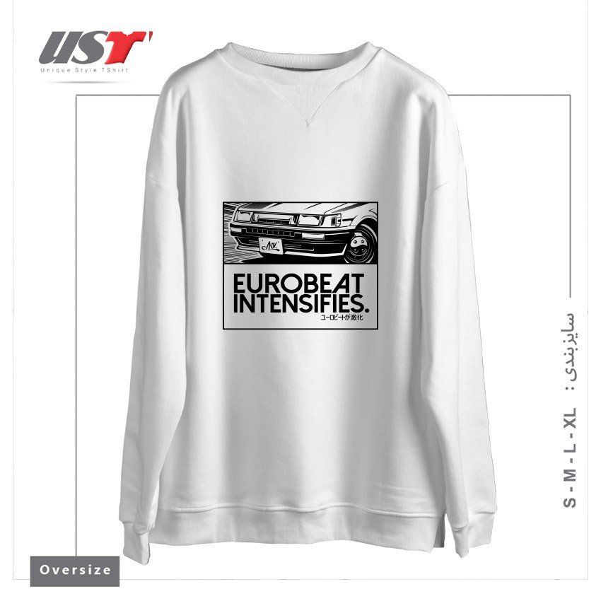 سوییشرت اورسایز طرح Eurobeat Intensifies